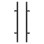 PR-9264/PR-9264F Black Offset Long Ladder Door Pull Pair, Back-to-Back Mount