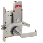 L9040 06A OS-SYM Privacy Mortise Lock with LOCKED/UNLOCKED Symbols Indicator, 06 Lever, A Rose