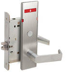 L9040 06N OS-SYM Privacy Mortise Lock with LOCKED/UNLOCKED Symbols Only Indicator, 06 Lever, N Escutcheon