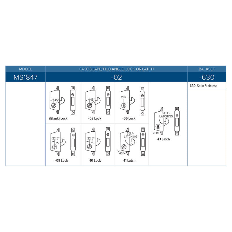 Adams Rite MS1847 Series MS Deadlock/Deadlatch