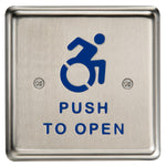 672 Square Push to Open x ADA Alternative Logo Activating Door Switch, Flush Mount, RF (433MHz)