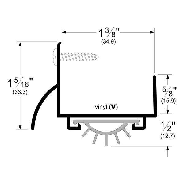 Pemko 215_V Door Bottom Shoe with Rain Drip for 1-3/8