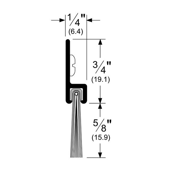 Pemko 18061_NB Door Bottom Sweep with Nylon Brush Insert