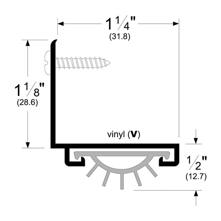 Pemko 211_V L-Shaped Door Shoe with Eco-V Insert