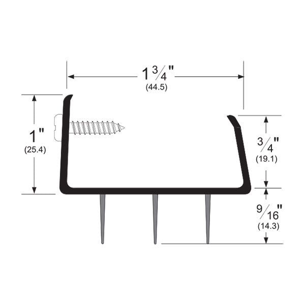 Pemko 2170_V U-Shaped Door Bottom Shoe with Eco-V Vinyl Insert