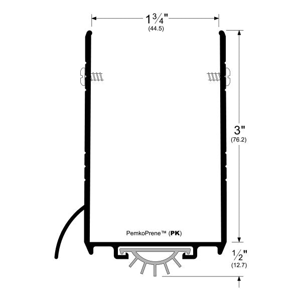 Pemko 2211_PK Door Bottom Shoe with Kickplate and Rain Drip