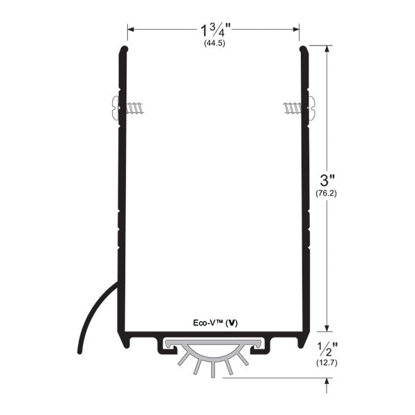 Pemko 2211_V Door Bottom Shoe with Kickplate and Rain Drip