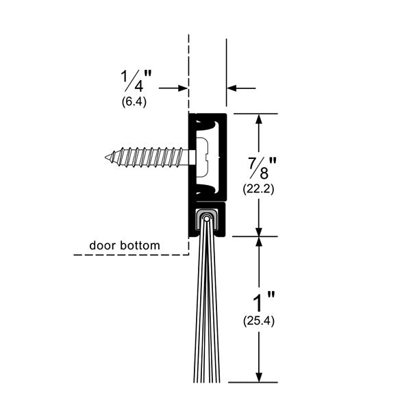 Pemko 293100_NB Door Bottom Sweep with Nylon Brush Insert