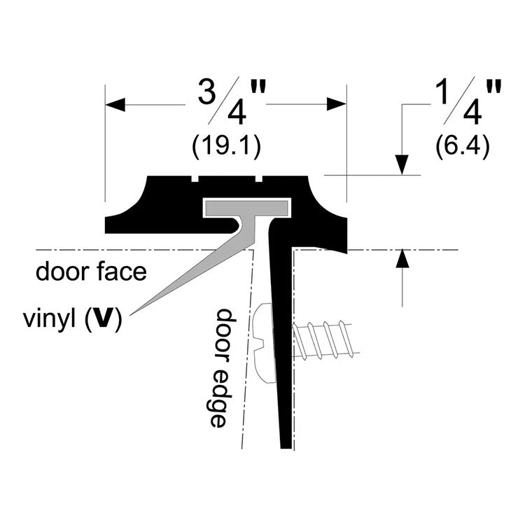 Pemko 356_V Surface-Mounted T-Shaped Astragal with Eco-V (V) Insert