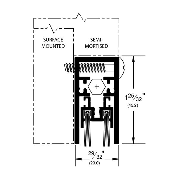 Pemko 4301_NBL Surface and Semi-Mortise Automatic Door Bottom