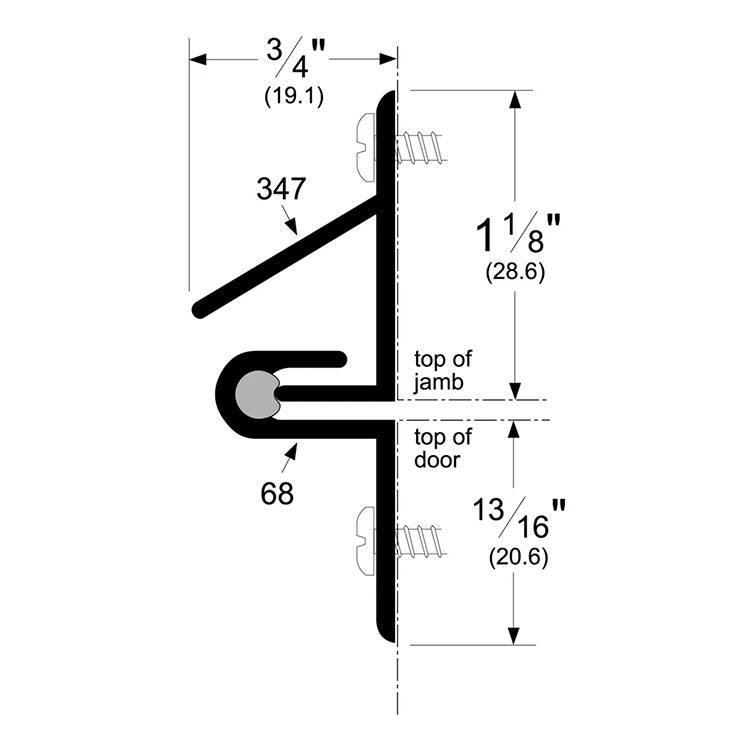 Pemko 68 Series Door Top Interlocking Weatherstripping