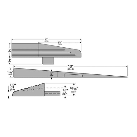 Pemko Ramp Sizes Pemko R.5FMR_ Modular Ramp Threshold Assembly with Miter Returns
