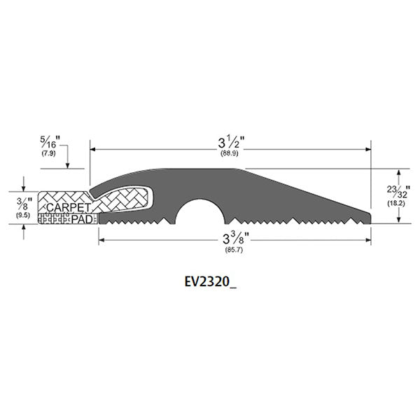 Pemko EV2320BL Evo-V Hospitality Threshold, Black