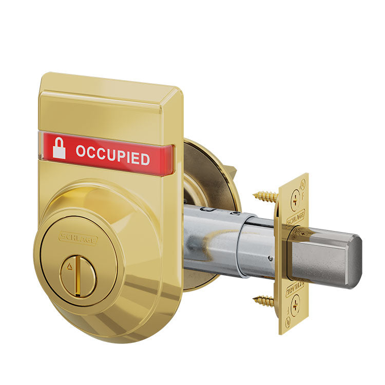 Schlage B672 Door Bolt with Coin Turn and OS-OCC Occupancy Indicator