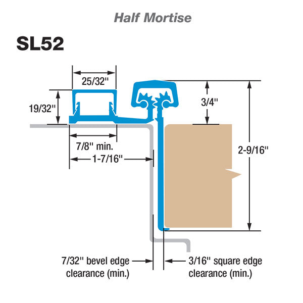 Sl53 Hinge Select SL52 HD Heavy Duty Half Mortise Geared Continuous Hinge
