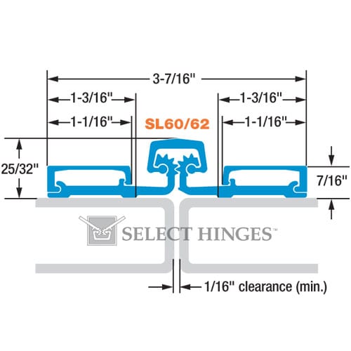 Select Sl62 Select SL60/SL62 Toilet Partition Geared Continuous Hinge