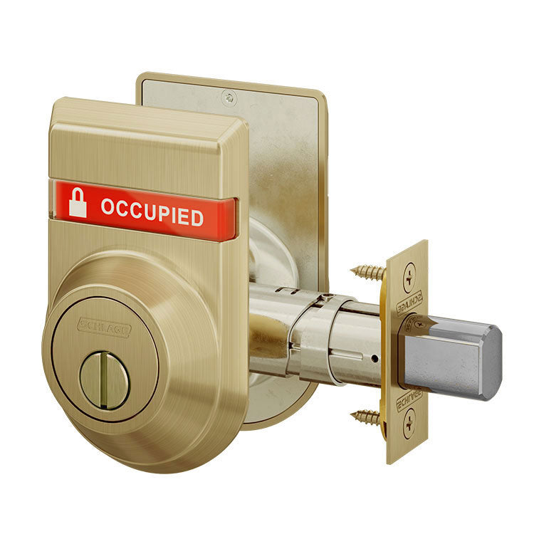 Schlage B572 Coin Turn Door Bolt with Dual-Sided Occupancy Indicators