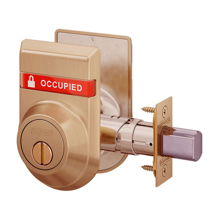 Schlage B572 Coin Turn Door Bolt with Dual-Sided Occupancy Indicators