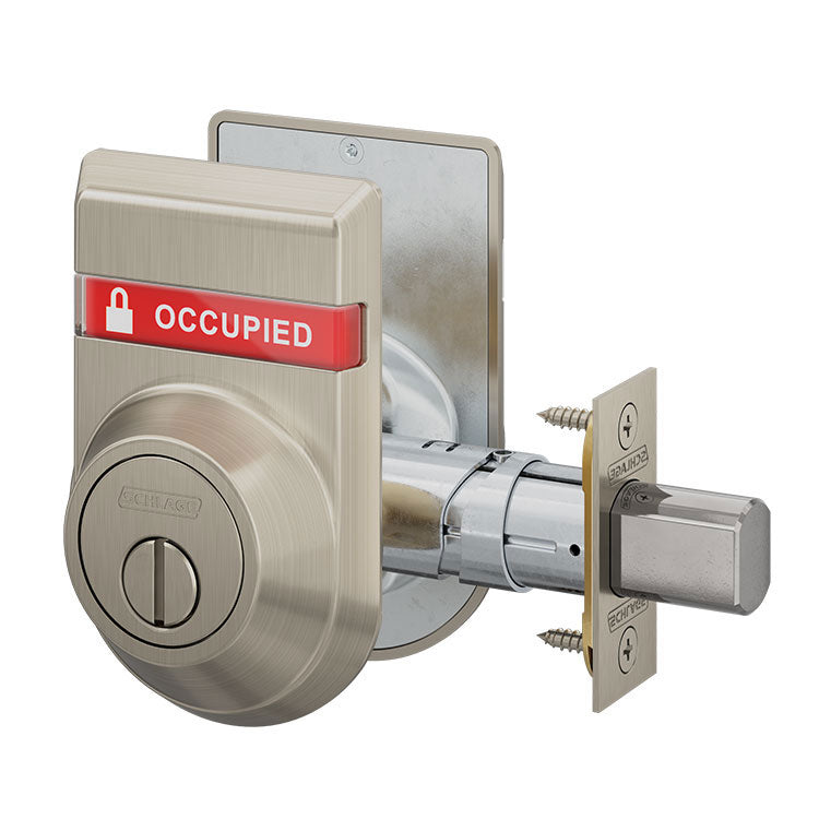 Schlage B572 Coin Turn Door Bolt with Dual-Sided Occupancy Indicators
