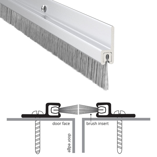 Trudoor TD-ASTBR Meeting Stile Split Astragal Set with Brush Insert