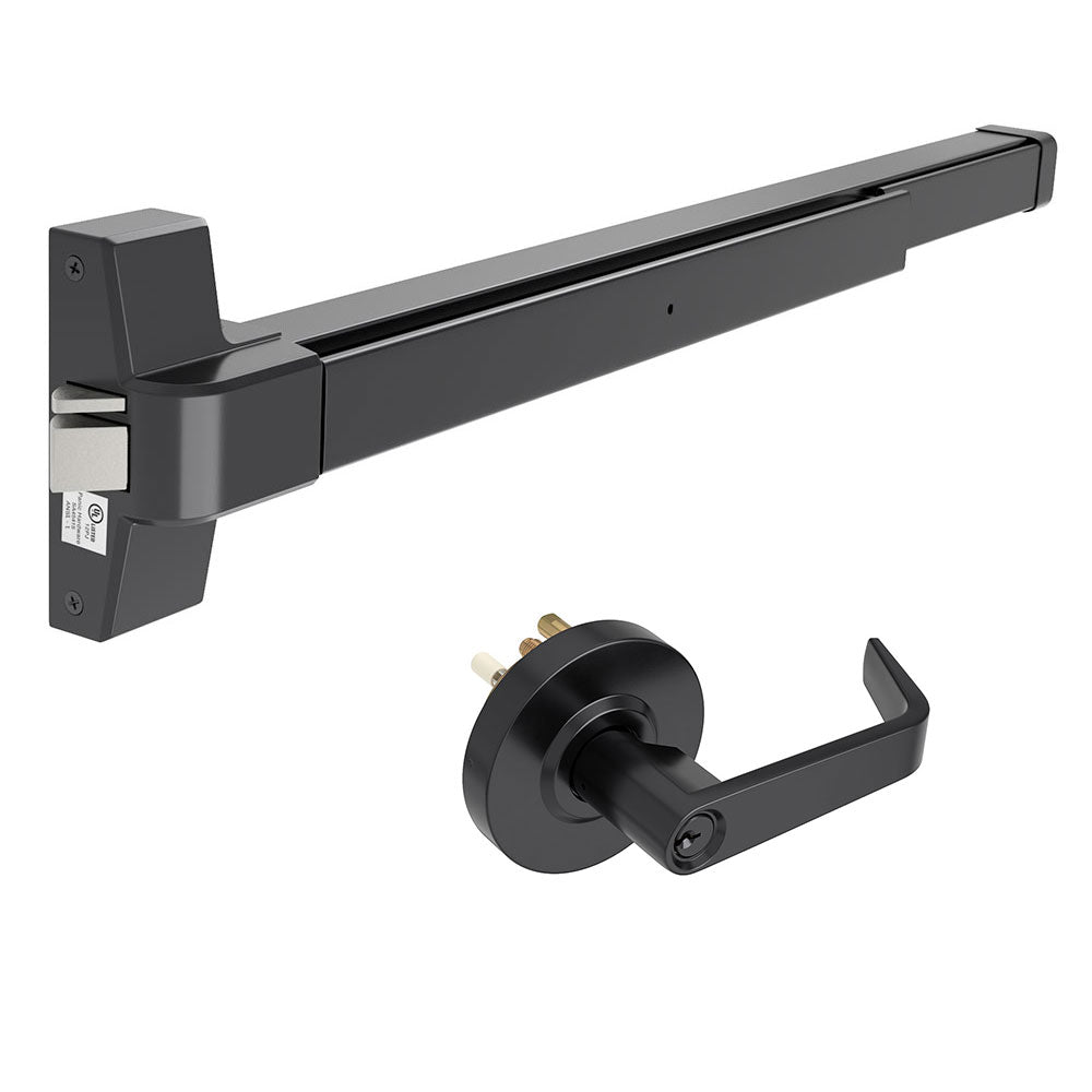 Trudoor TDE-2000R-KIL Rim Exit Device with Keyed Entry Lever Trim