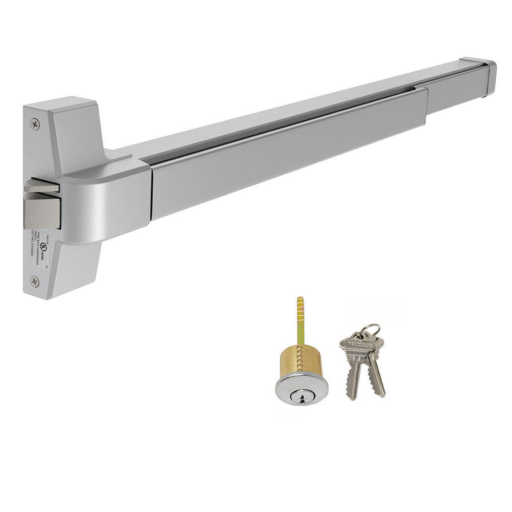 Trudoor TDE-2000R-NL-OP Rim Exit Device with Night Latch Cylinder Kit
