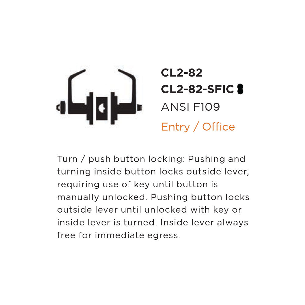 Trudoor CL2-82 Grade-2 Commercial Entry / Office Lever Lock
