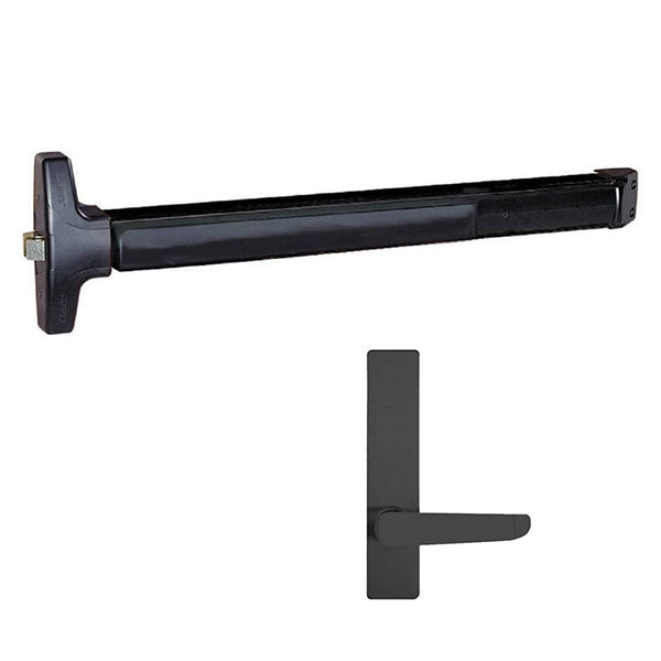 Detex V4014BN Value Series Rim Exit Device with Passage Lever Trim