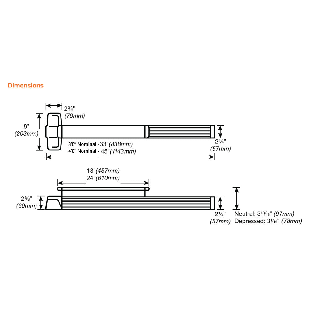 Chexit Device Von Duprin CXA99EO Chexit Delayed Egress Rim Exit Device