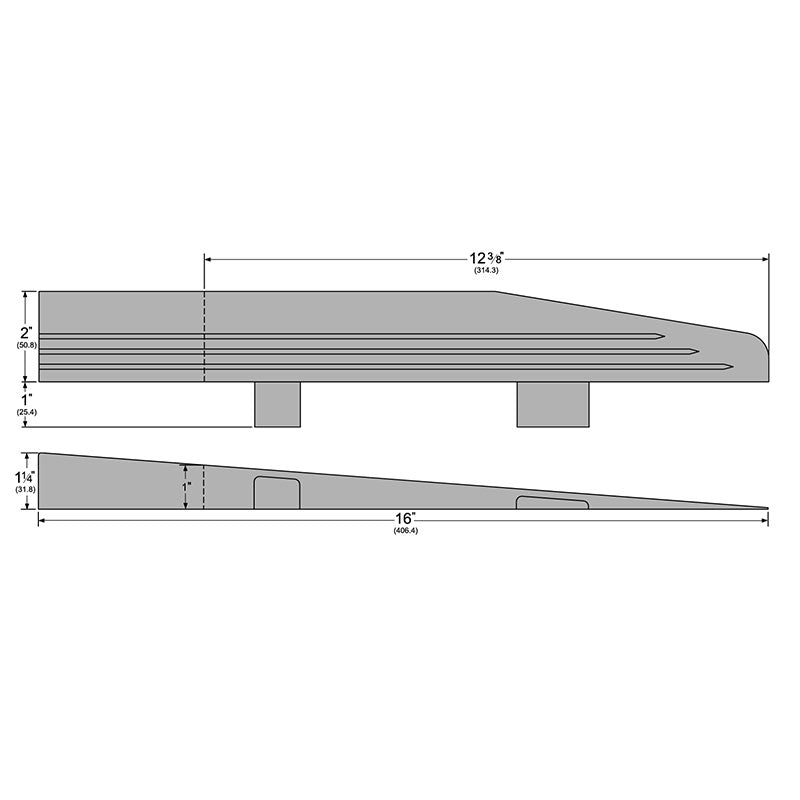 Pemko Ramp Sizes Pemko WING16 Miter Returns for Modular Ramp Threshold Assembly