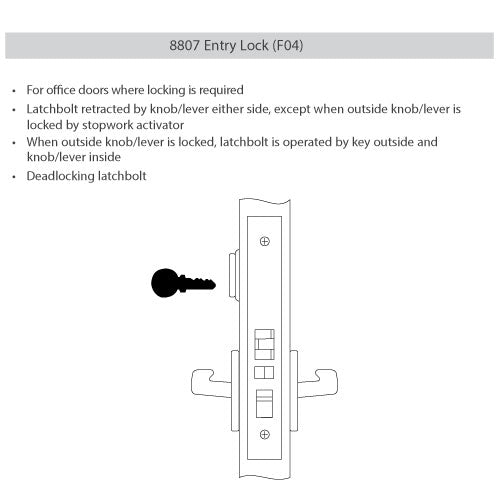 Accentra PBR 8807FL Entry Mortise Lock Pacific Beach Lever Trim