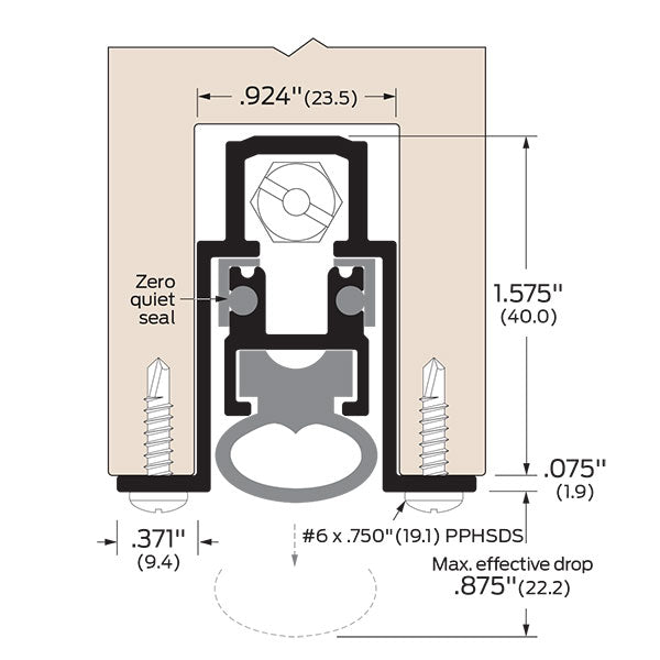 Zero 364AA Heavy-Duty Full Mortise Automatic Door Bottom