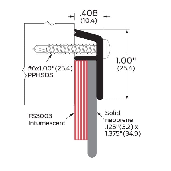 Zero 339FS-AA Intumescent Door Sweep w/ Neoprene Insert