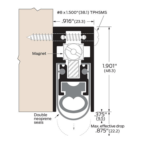 Zero 367AA Heavy-Duty Surface Mounted Automatic Door Bottom
