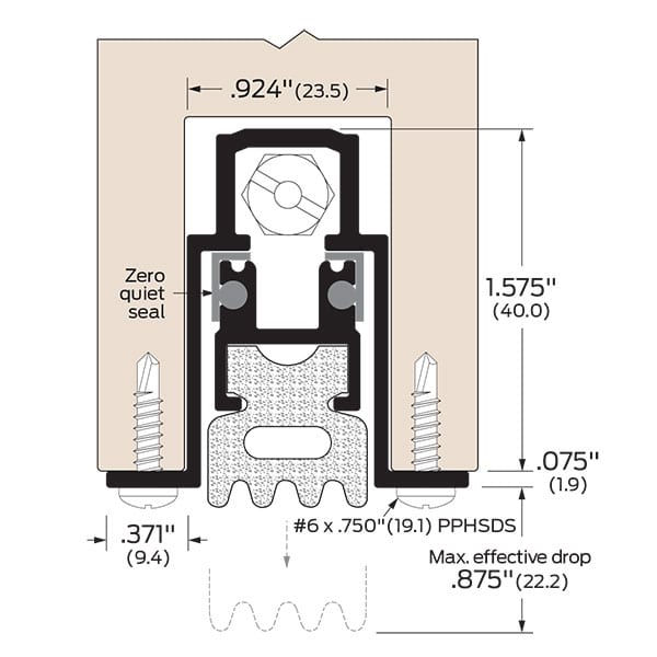 Zero 360AA Heavy-Duty Full Mortise Automatic Door Bottom