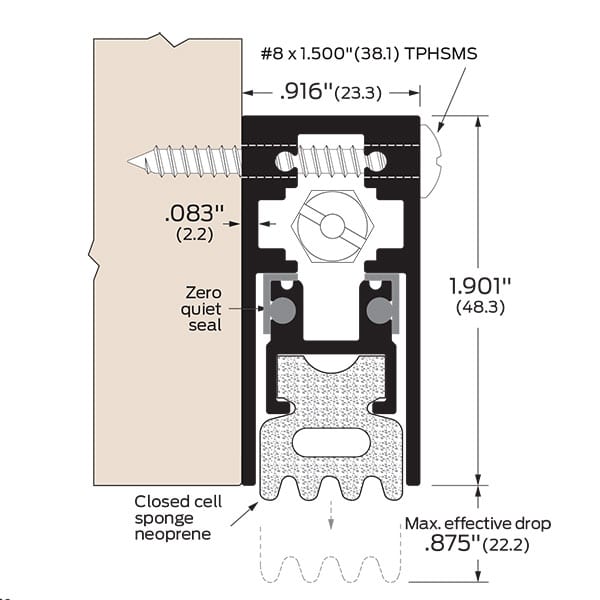 Zero 361AA Heavy-Duty Surface Mounted Automatic Door Bottom