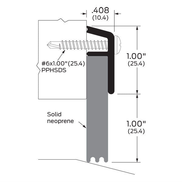 Zero 539AA Anodized Aluminum Door Sweep with Neoprene Insert