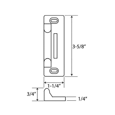 Window Hardware Rim Strike Cal-Royal 239 Surface Applied Strike for 2200/9800 Rim Devices