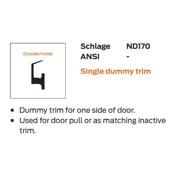 Schlage ND170 BRW (Broadway) Single Dummy Lever Trim