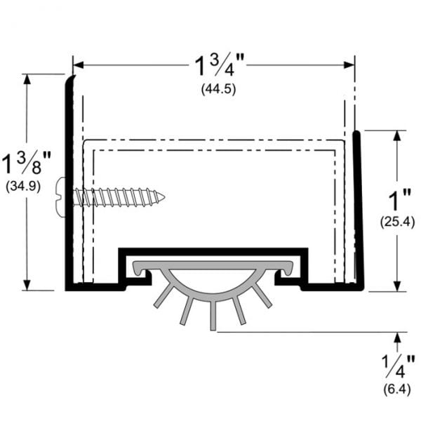 Pemko 222_V Door Bottom Shoe for Hollow Metal Doors with Eco-V insert
