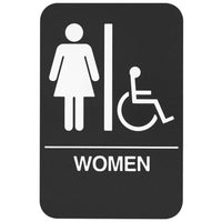 rockwood-bfm688-womens-ada-restroom-sign-black
