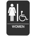 BFM688 ADA Women Restroom Sign with Braille, 6" x 9"