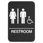 BFM689 ADA Unisex Restroom Sign with Braille, 6" x 9"
