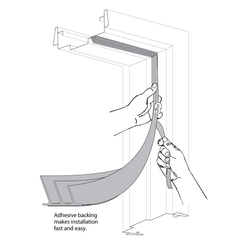 Pemko S773 Triple-Fin Adhesive-Backed Silicone Seal Door Gasketing