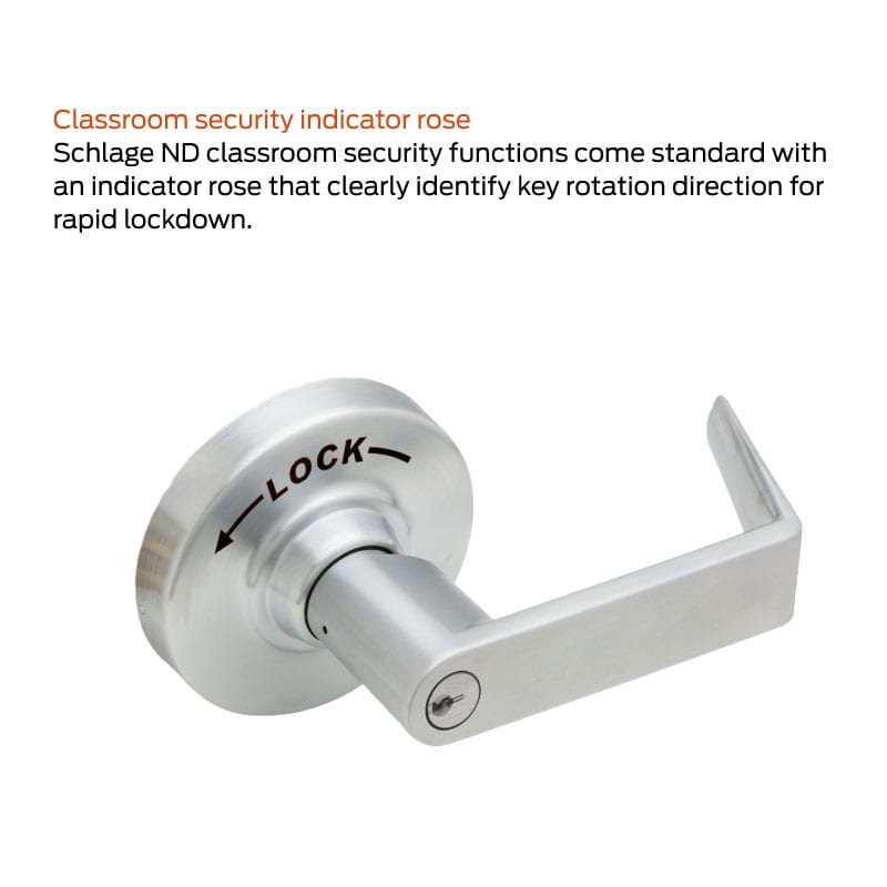 Nd75pd Rho Schlage ND75PD RHO Heavy Duty Classroom Security Lever Lock