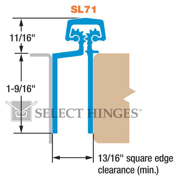 Select SL71 HD Heavy Duty Concealed Safety Geared Continuous Hinge