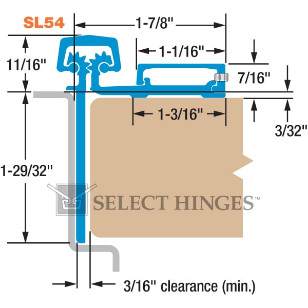Select SL54 Heavy Duty Half Surface Geared Continuous Hinge