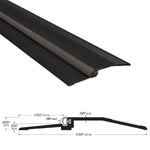 566BK Rabbeted Threshold w/ Neoprene Stop - 5" Wide x 1/2" High - Black Anodized Aluminum