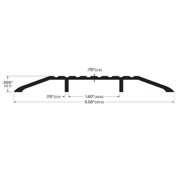 Zero 8655BK Saddle Threshold – 5″ W x 1/2″ H – Black Aluminum