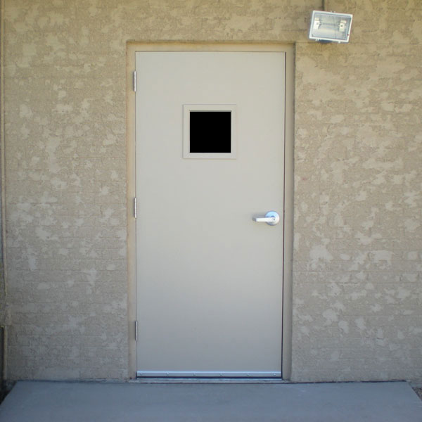 Commercial Metal Doors With Steel Lite Kit And Glass